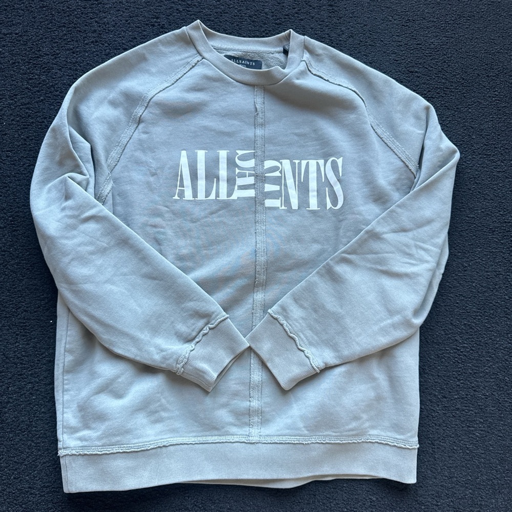 All Saints Light Green Crewneck Sweater